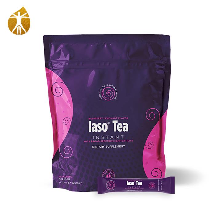 Product image for Raspberry Iaso® Instant Tea with Broad Spectrum Hemp Extract